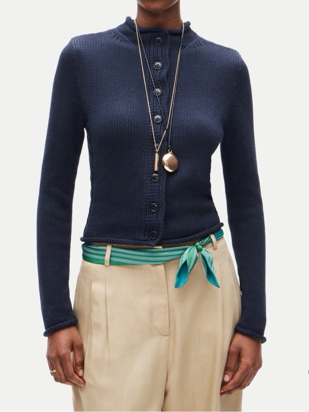 J. Crew Rollneck Reversible Cardigan 100% Cotton Knit Navy Sweater, NWT, Sz XL